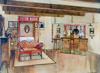 A Bedroom in the Arts and Crafts Style by Tom Merry